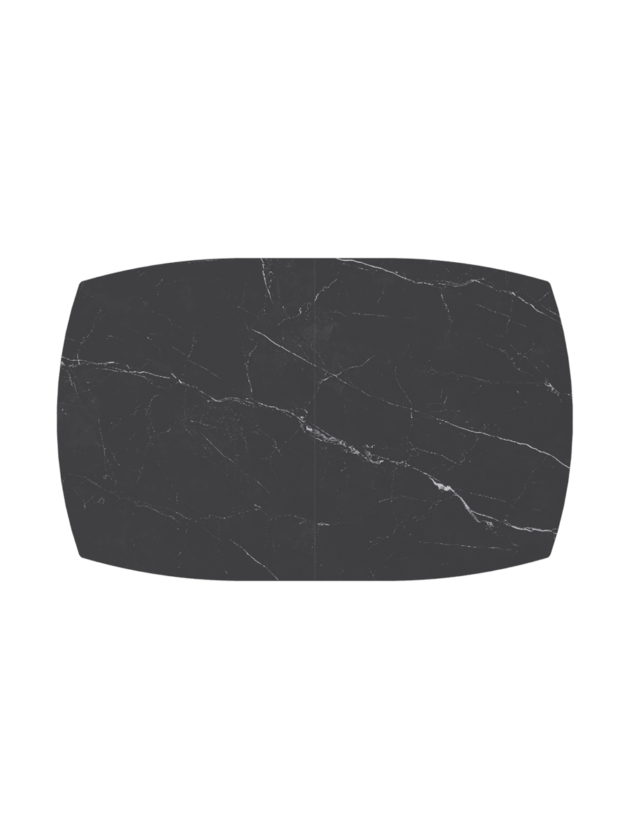 
Ausziehbarer Designer Esstisch „Dallas“ aus Keramik, in verschiedenen Grössen - Marquina matt / 160-210 x 100 cm