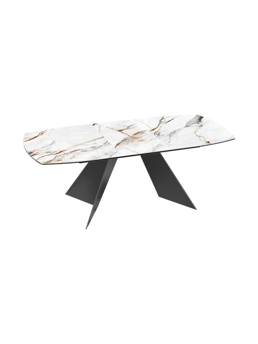 
Table à manger extensible design « Dallas » en céramique, disponible en différentes tailles - Calcatta brillant / 160-210 x 100 cm
