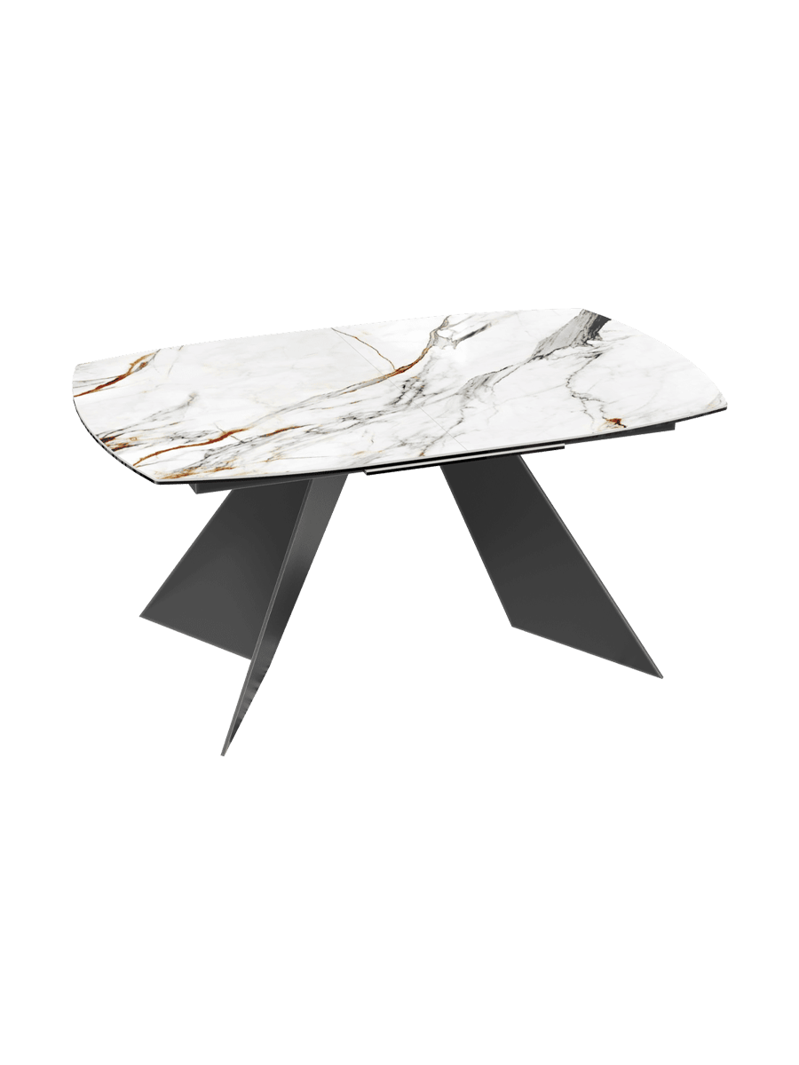 
Ausziehbarer Designer Esstisch „Dallas“ aus Keramik, in verschiedenen Grössen - Fiorentino glänzend / 160-210 x 100 cm