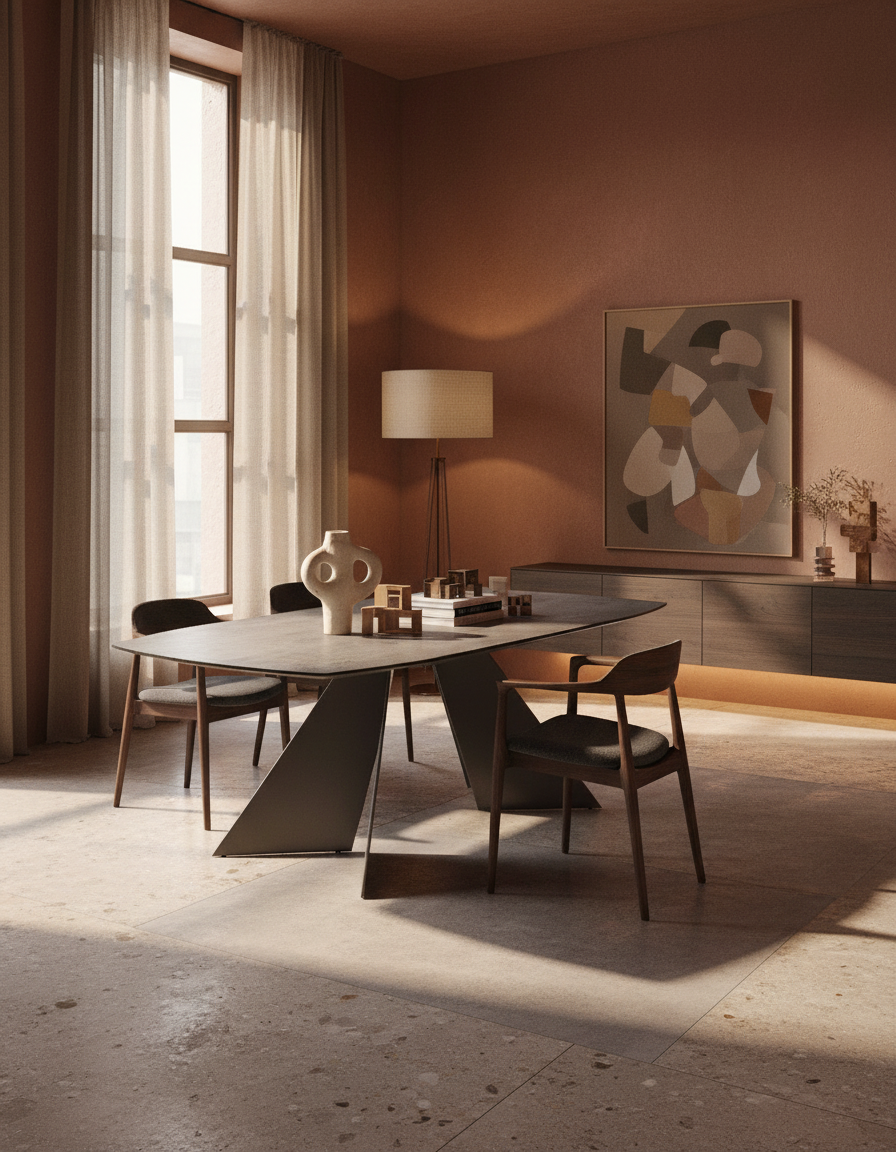 
Ausziehbarer Designer Esstisch „Dallas“ aus Keramik, in verschiedenen Grössen - Silver / 160-210 x 100 cm