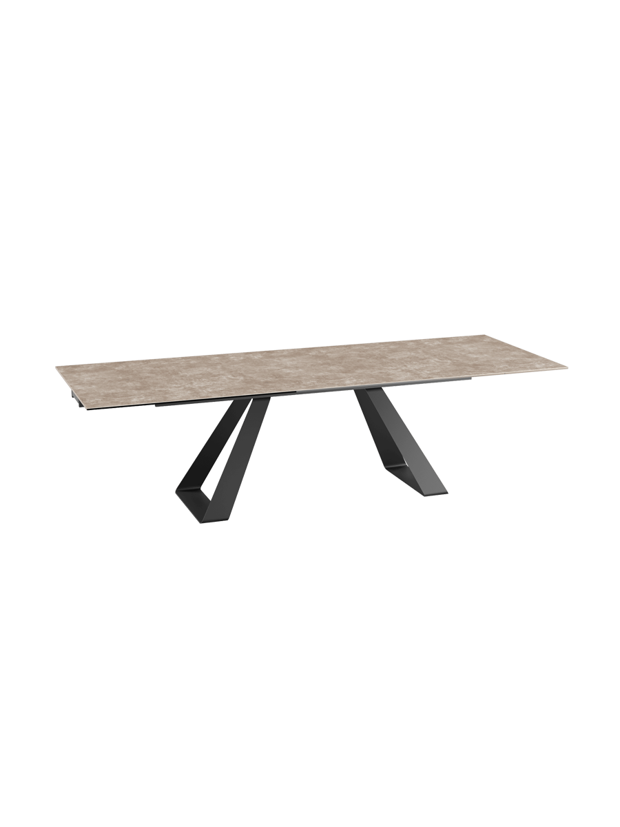 
Extendable Designer Dining Table "Ascension" in Ceramic, Available in Various Sizes - Cement Grey / 150-230 x 100 cm