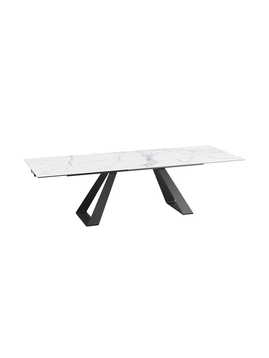 
Extendable Designer Dining Table "Ascension" in Ceramic, Available in Various Sizes - Cement Grey / 150-230 x 100 cm