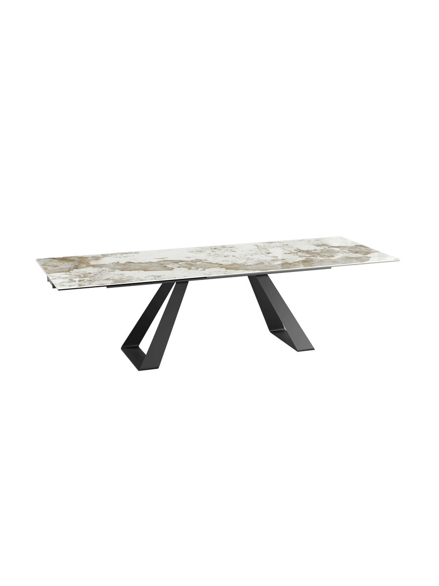 
Extendable Designer Dining Table "Ascension" in Ceramic, Available in Various Sizes - Cement Grey / 150-230 x 100 cm