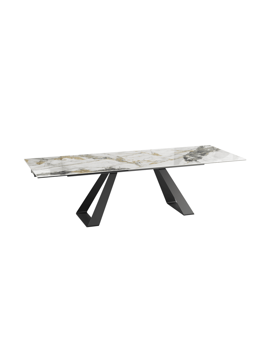 
Extendable Designer Dining Table "Ascension" in Ceramic, Available in Various Sizes - Cement Grey / 150-230 x 100 cm