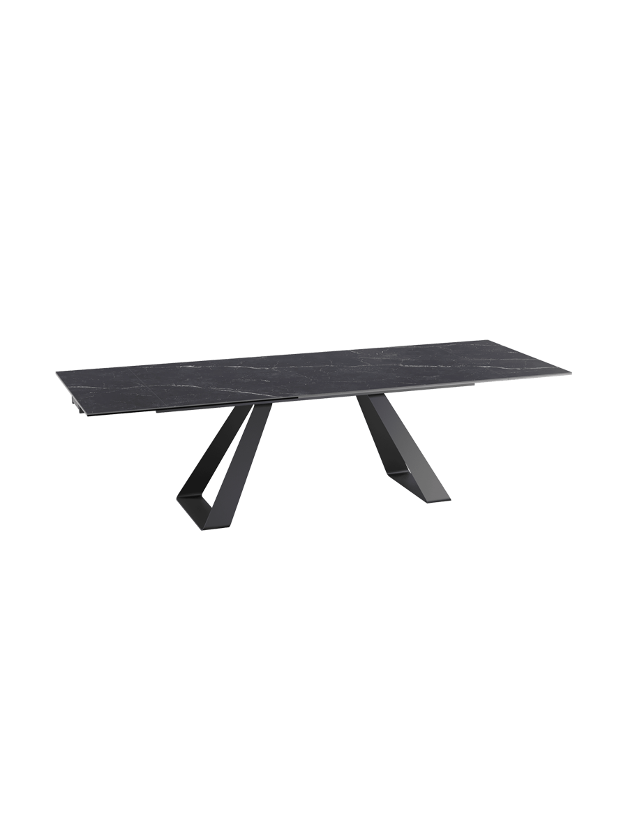 
Extendable Designer Dining Table "Ascension" in Ceramic, Available in Various Sizes - Cement Grey / 150-230 x 100 cm
