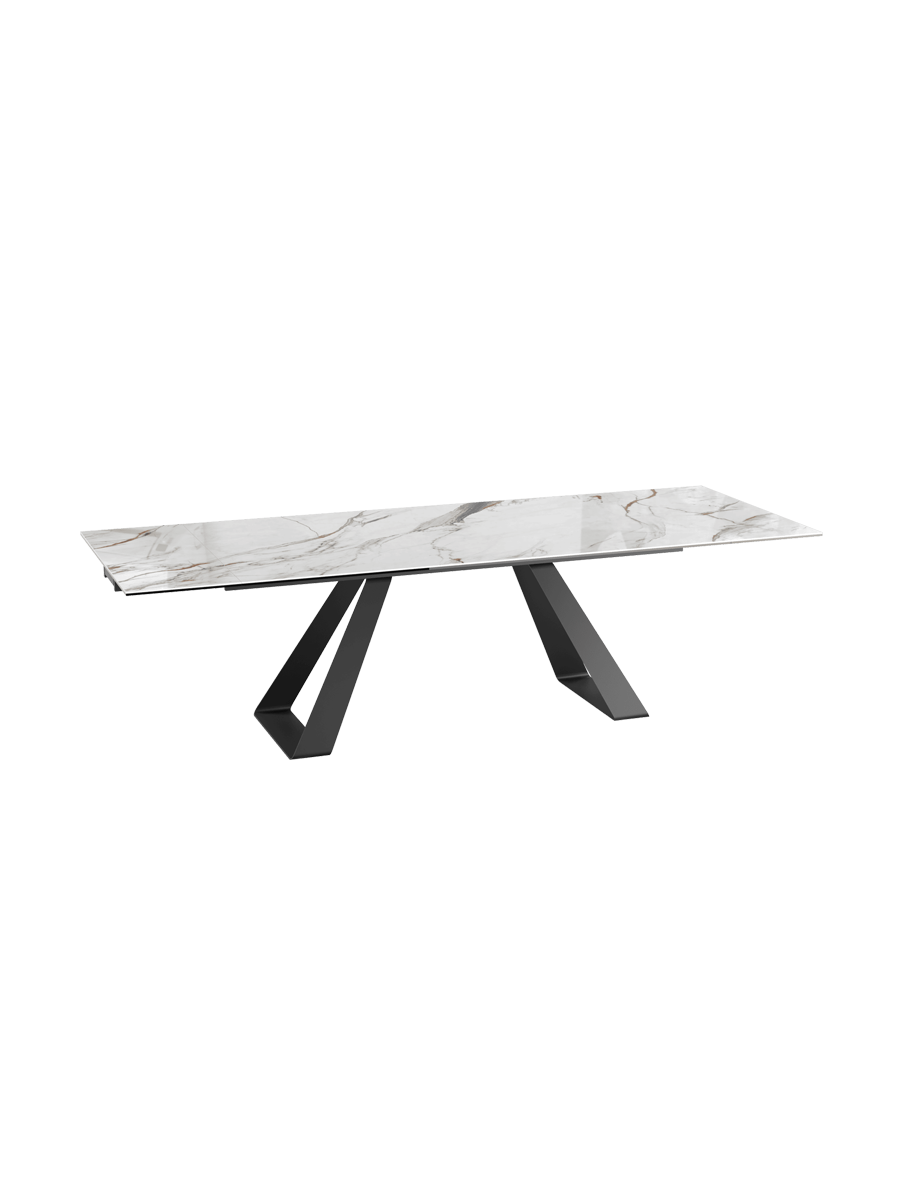 
Extendable Designer Dining Table "Ascension" in Ceramic, Available in Various Sizes - Cement Grey / 150-230 x 100 cm