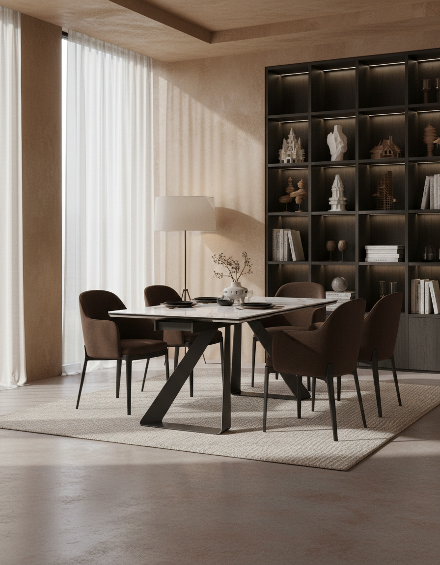 
Ausziehbarer Designer Esstisch „Ascension“ aus Keramik, in verschiedenen Grössen - Fiorentino glänzend / 190-270 x 100 cm