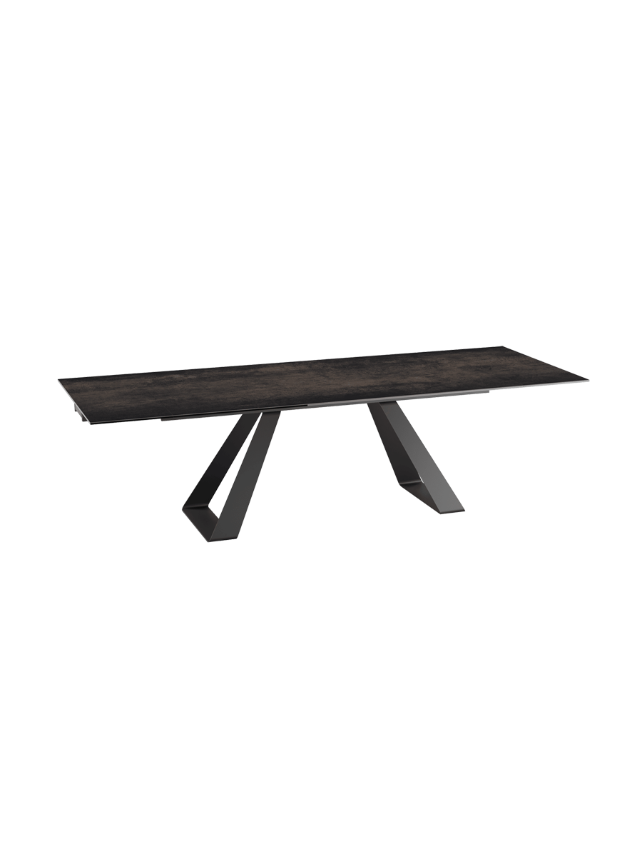 
Extendable Designer Dining Table "Ascension" in Ceramic, Available in Various Sizes - Cement Grey / 150-230 x 100 cm
