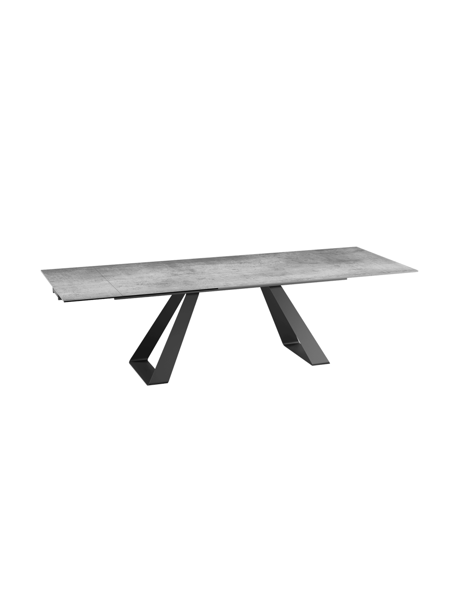
Extendable Designer Dining Table "Ascension" in Ceramic, Available in Various Sizes - Cement Grey / 150-230 x 100 cm