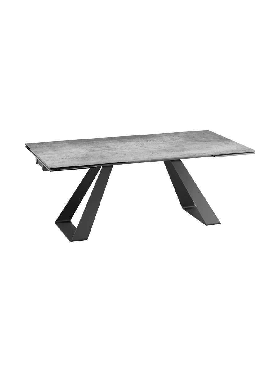 
Ausziehbarer Designer Esstisch „Ascension“ aus Keramik, in verschiedenen Grössen - Silver / 190-270 x 100 cm
