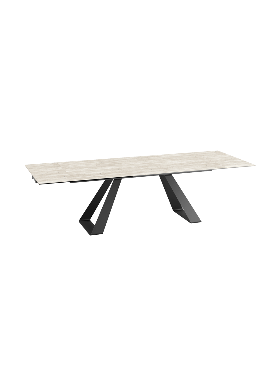 
Extendable Designer Dining Table "Ascension" in Ceramic, Available in Various Sizes - Cement Grey / 150-230 x 100 cm