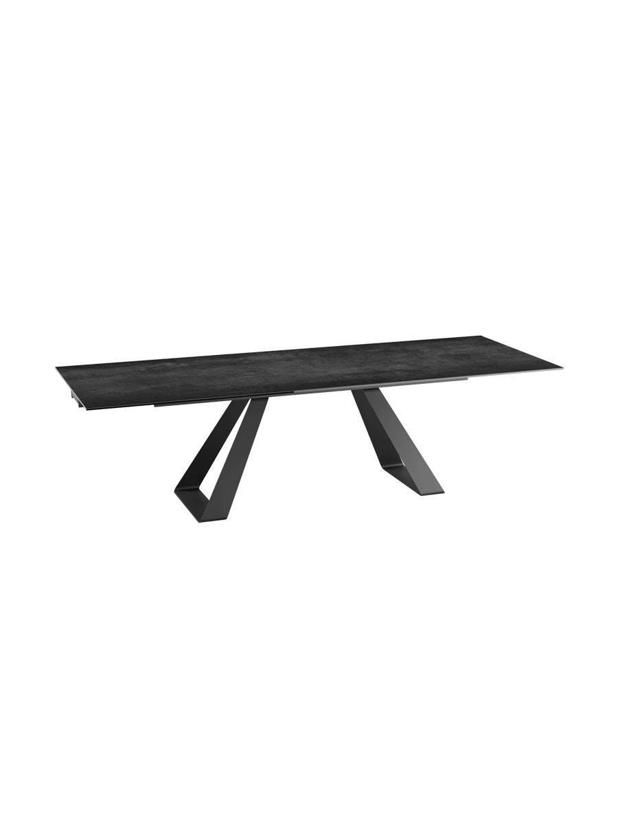 
Extendable Designer Dining Table "Ascension" in Ceramic, Available in Various Sizes - Cement Grey / 150-230 x 100 cm