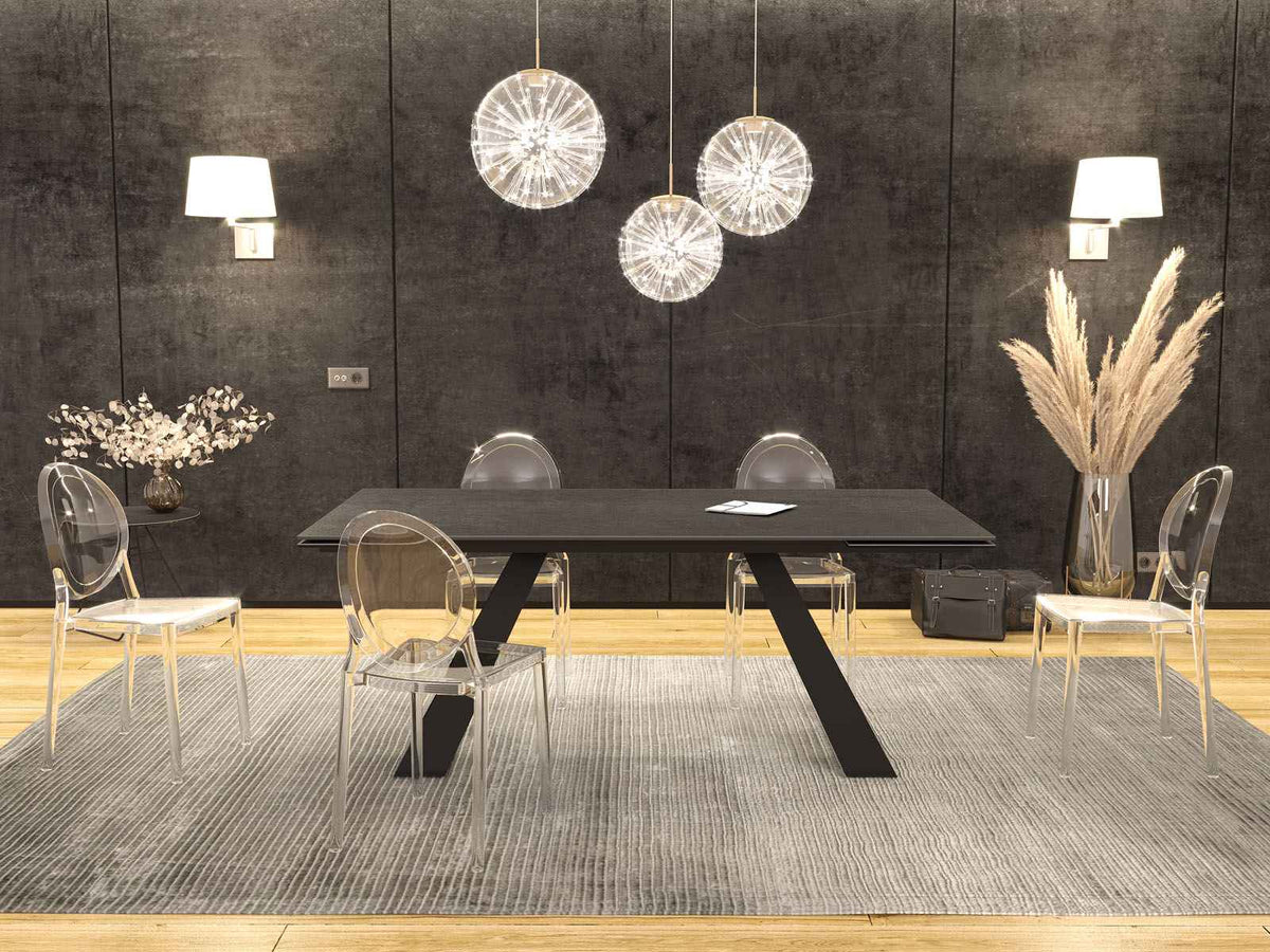 
Ausziehbarer Designer Esstisch „Ascension“ aus Keramik, in verschiedenen Grössen - Titan / 190-270 x 100 cm