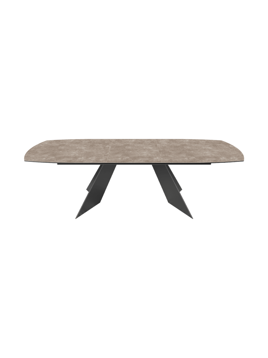 
Ausziehbarer Designer Esstisch „Dallas“ aus Keramik, in verschiedenen Grössen - Zementgrau / 200-260 x 100 cm