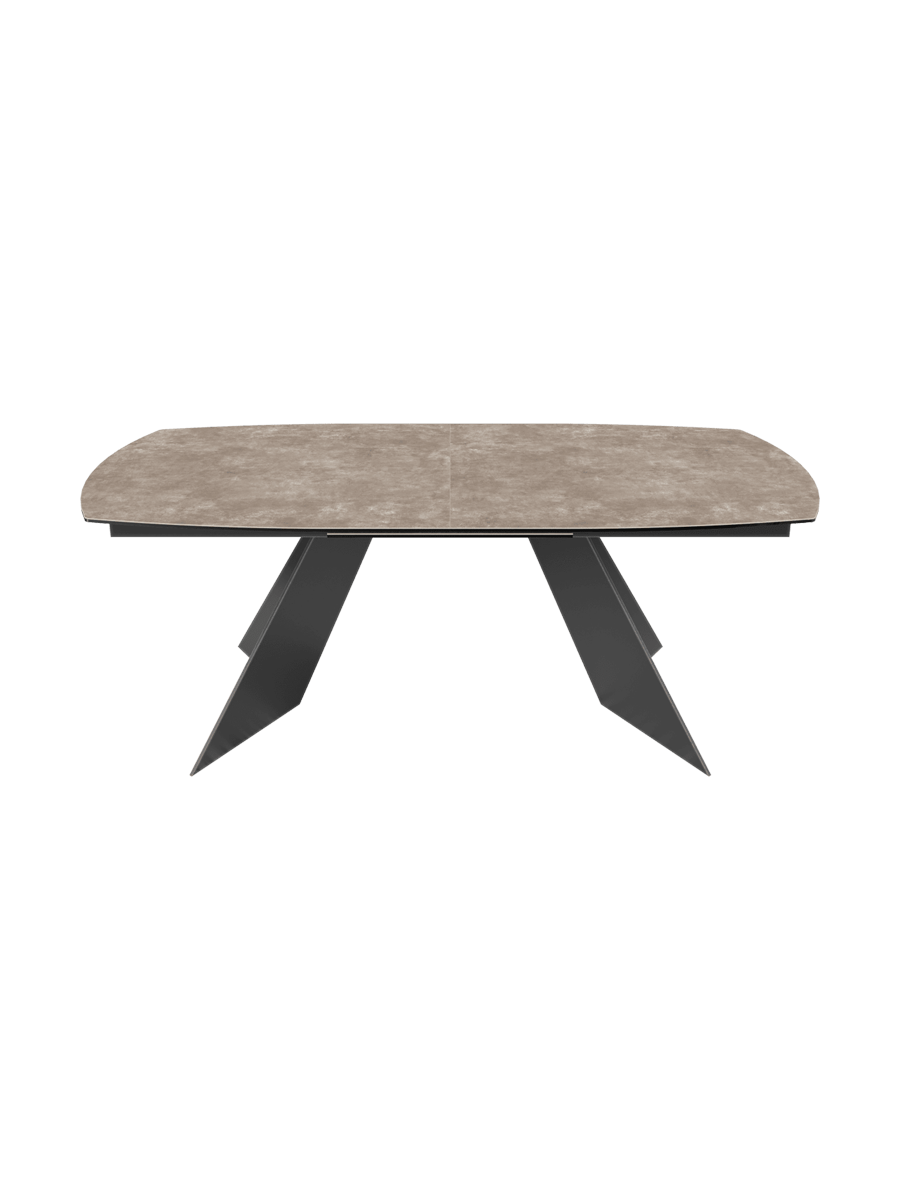 
Ausziehbarer Designer Esstisch „Dallas“ aus Keramik, in verschiedenen Grössen - Zementgrau / 200-260 x 100 cm