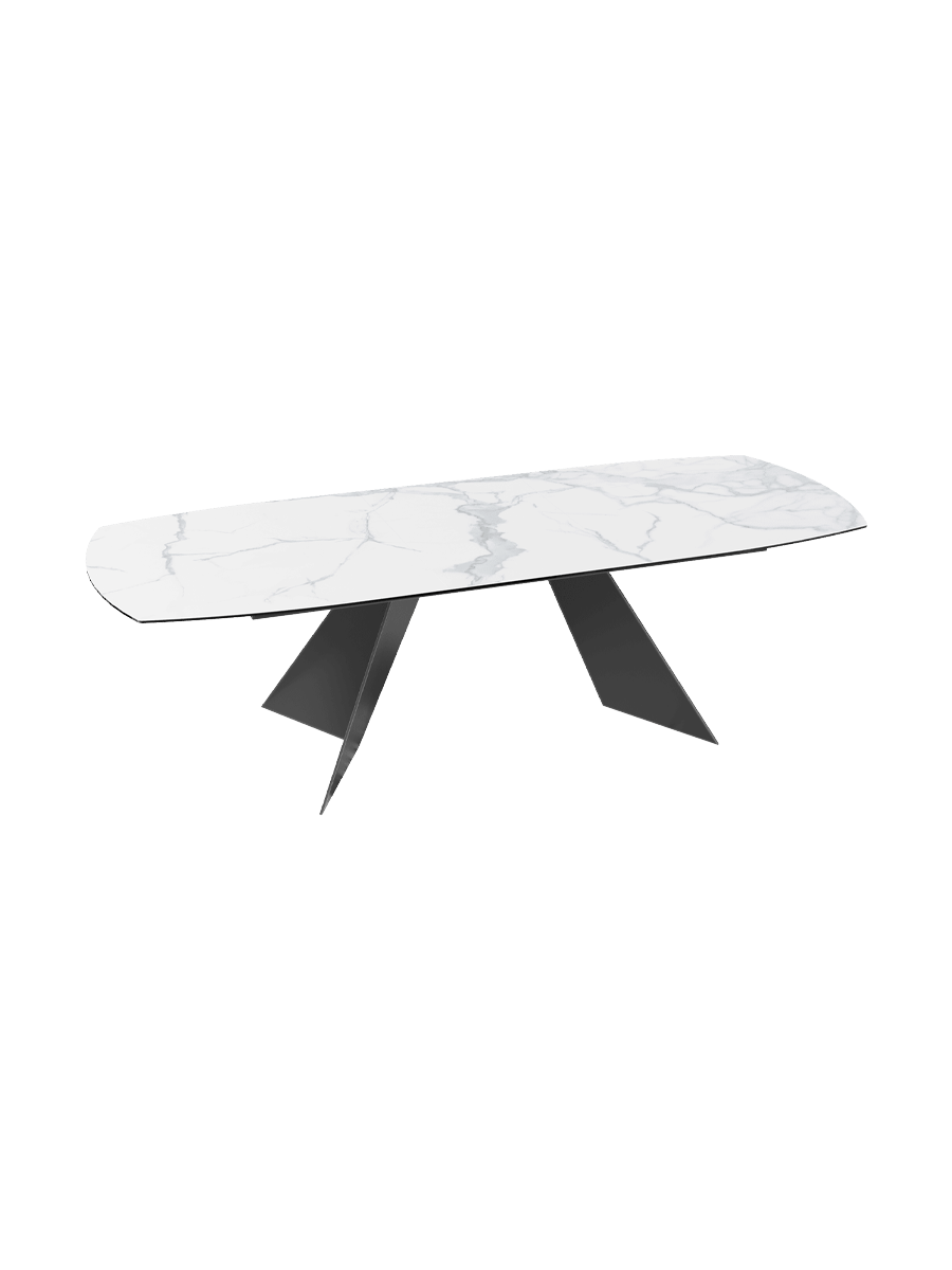 
Table à manger extensible design « Dallas » en céramique, disponible en différentes tailles - Calcatta brillant / 160-210 x 100 cm