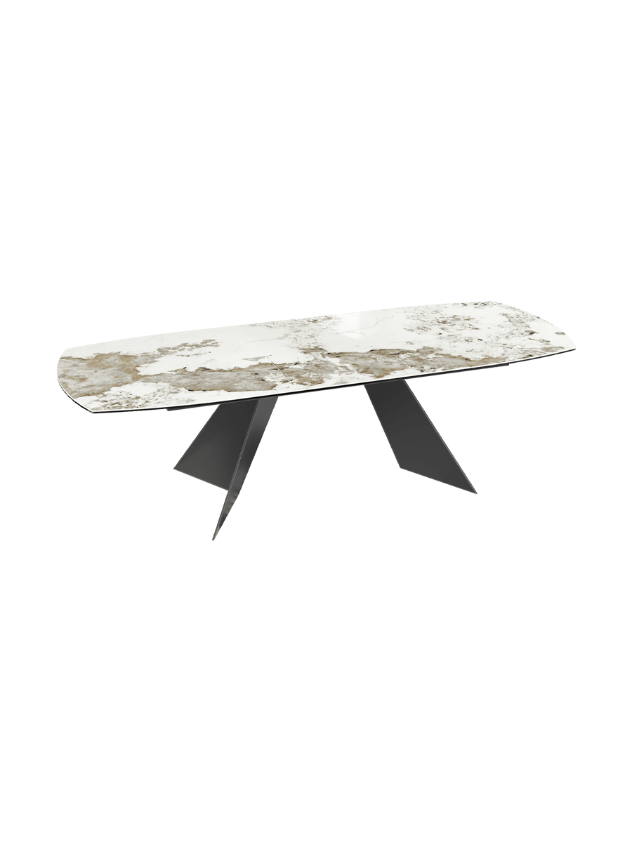 
Table à manger extensible design « Dallas » en céramique, disponible en différentes tailles - Calcatta brillant / 160-210 x 100 cm