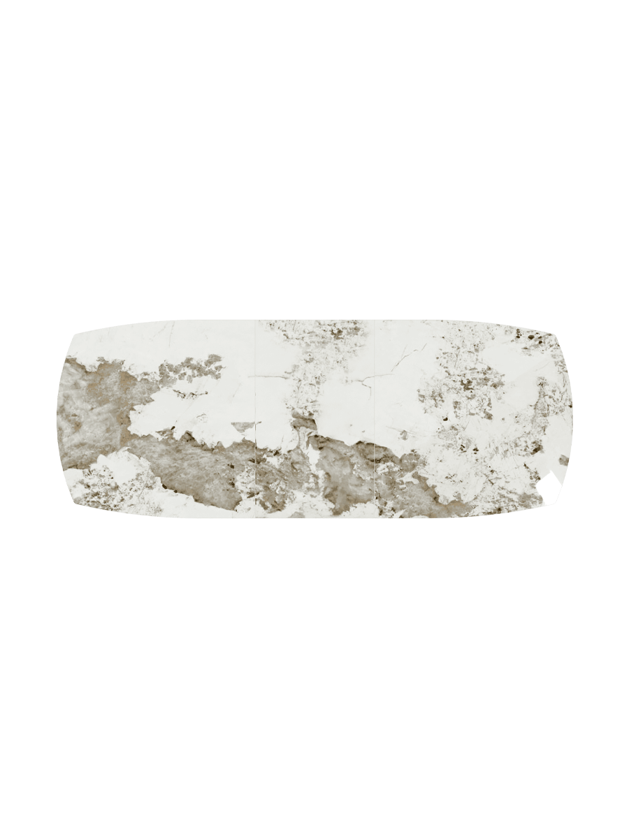 
Ausziehbarer Designer Esstisch „Dallas“ aus Keramik, in verschiedenen Grössen - Calcatta glänzend / 200-260 x 100 cm