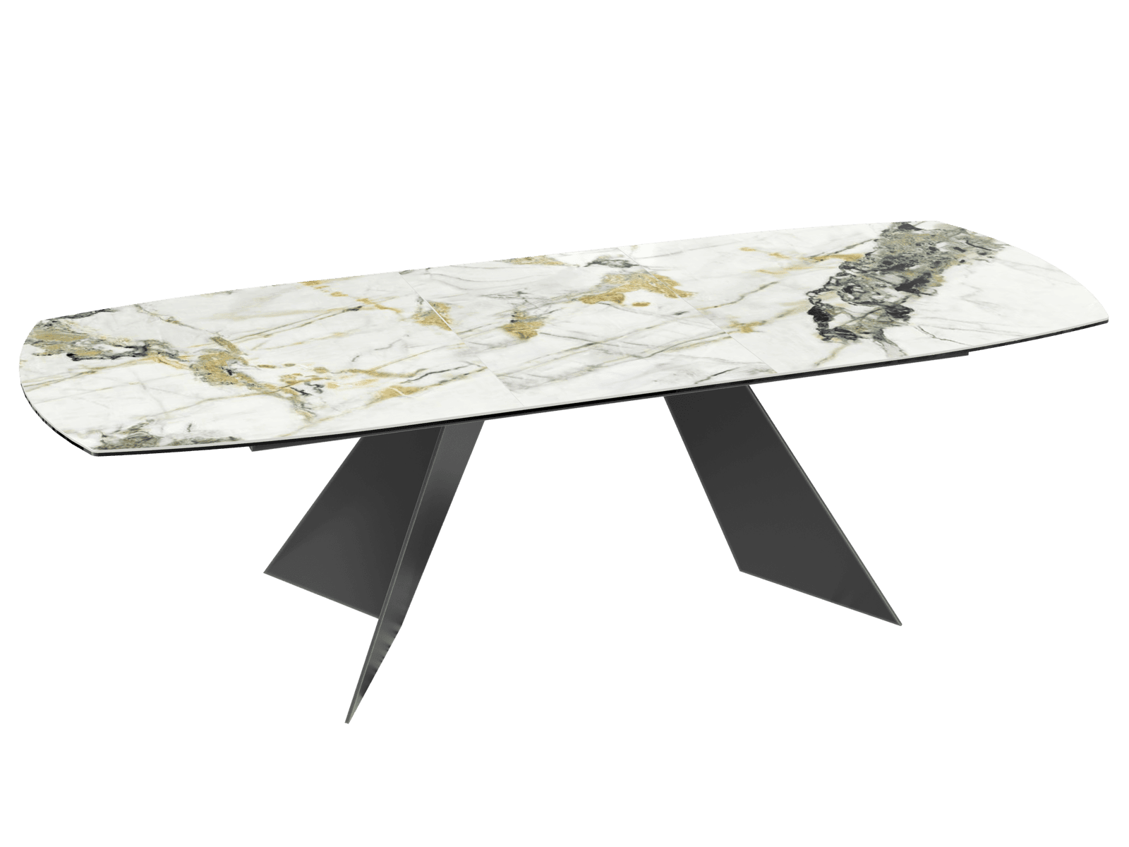 
Table à manger extensible design « Dallas » en céramique, disponible en différentes tailles - Calcatta brillant / 160-210 x 100 cm