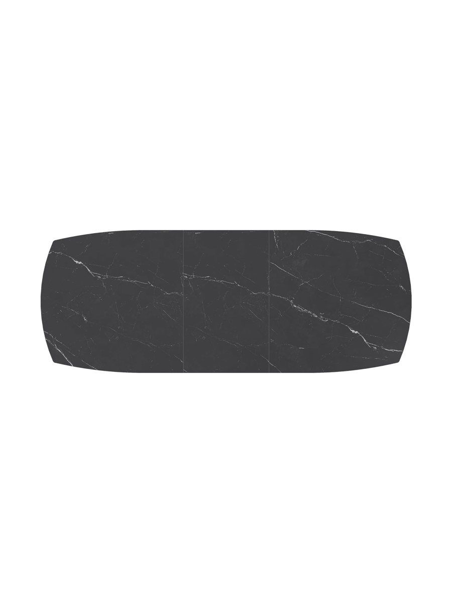 
Ausziehbarer Designer Esstisch „Dallas“ aus Keramik, in verschiedenen Grössen - Marquina matt / 200-260 x 100 cm
