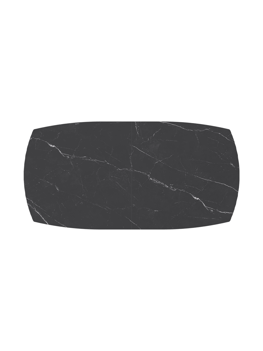 
Ausziehbarer Designer Esstisch „Dallas“ aus Keramik, in verschiedenen Grössen - Marquina matt / 200-260 x 100 cm