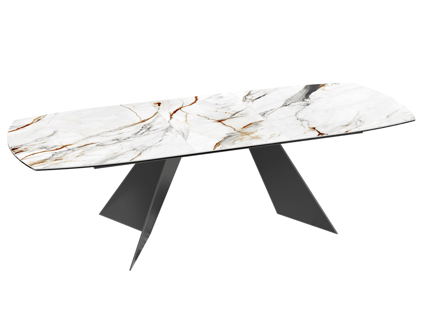 
Table à manger extensible design « Dallas » en céramique, disponible en différentes tailles - Calcatta brillant / 160-210 x 100 cm