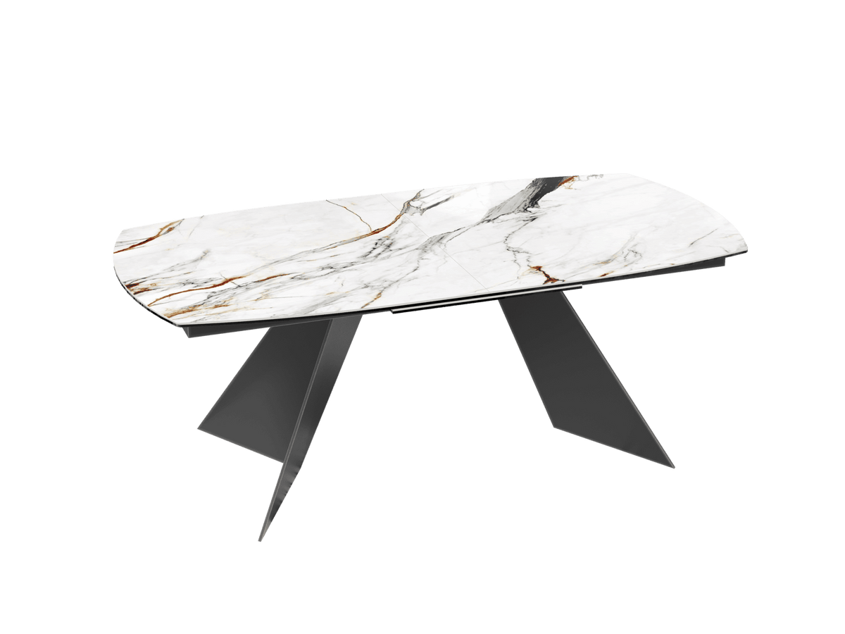 
Ausziehbarer Designer Esstisch „Dallas“ aus Keramik, in verschiedenen Grössen - Fiorentino glänzend / 200-260 x 100 cm