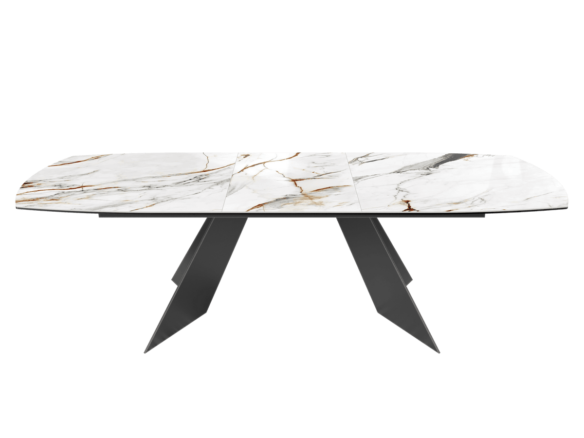 
Ausziehbarer Designer Esstisch „Dallas“ aus Keramik, in verschiedenen Grössen - Fiorentino glänzend / 200-260 x 100 cm
