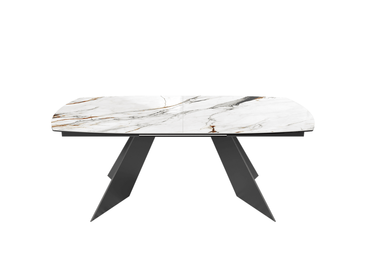 
Ausziehbarer Designer Esstisch „Dallas“ aus Keramik, in verschiedenen Grössen - Fiorentino glänzend / 200-260 x 100 cm
