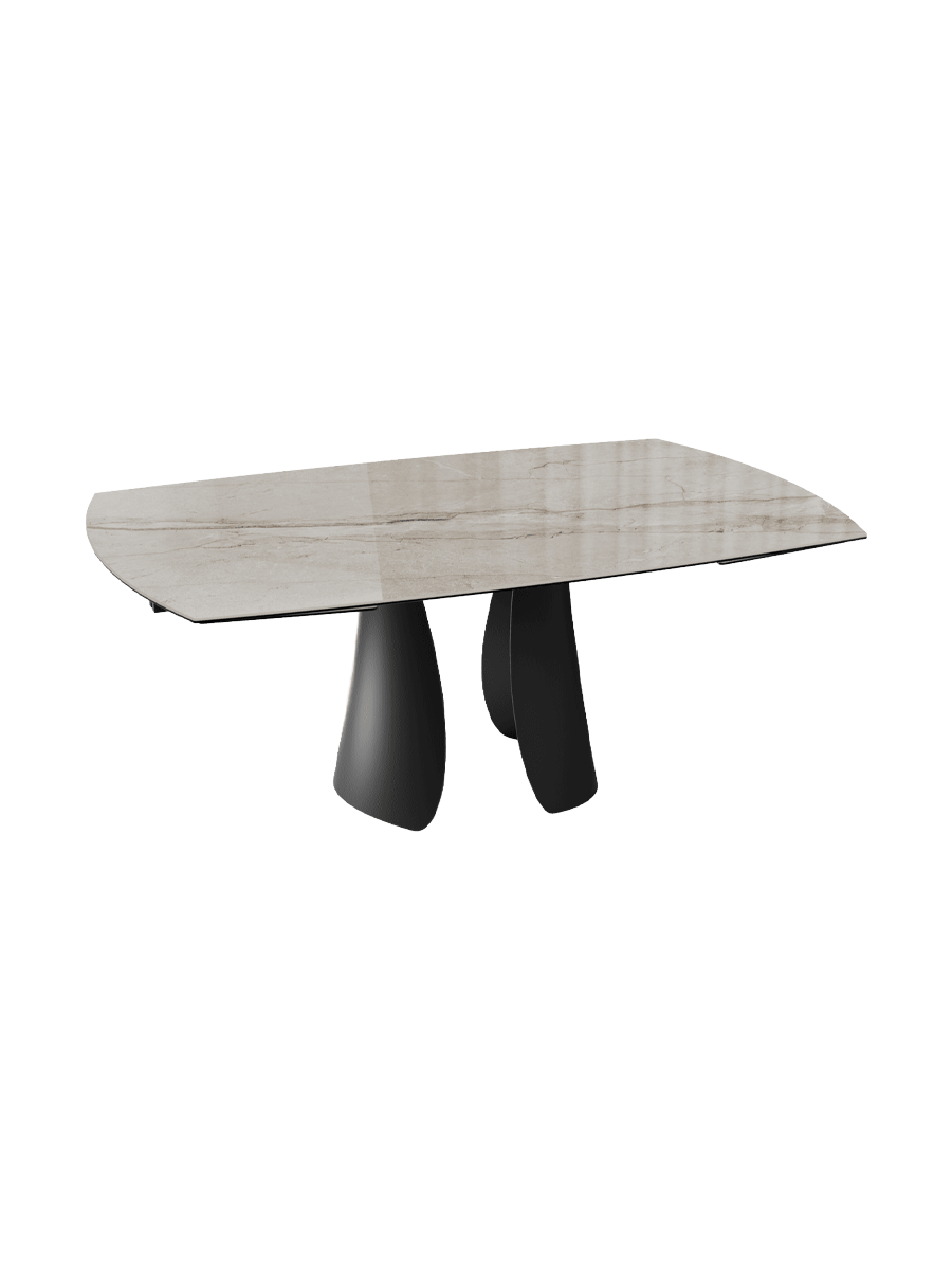 
Ausziehbarer Designer Esstisch „Brisbane“ aus Keramik, in verschiedenen Grössen - Breccia glänzend / 190-270 x 120 cm