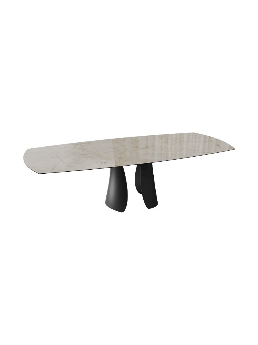 
Extendable Designer Dining Table "Brisbane" in Ceramic, Available in Various Sizes - Eramosa Gloss / 150-230 x 110 cm
