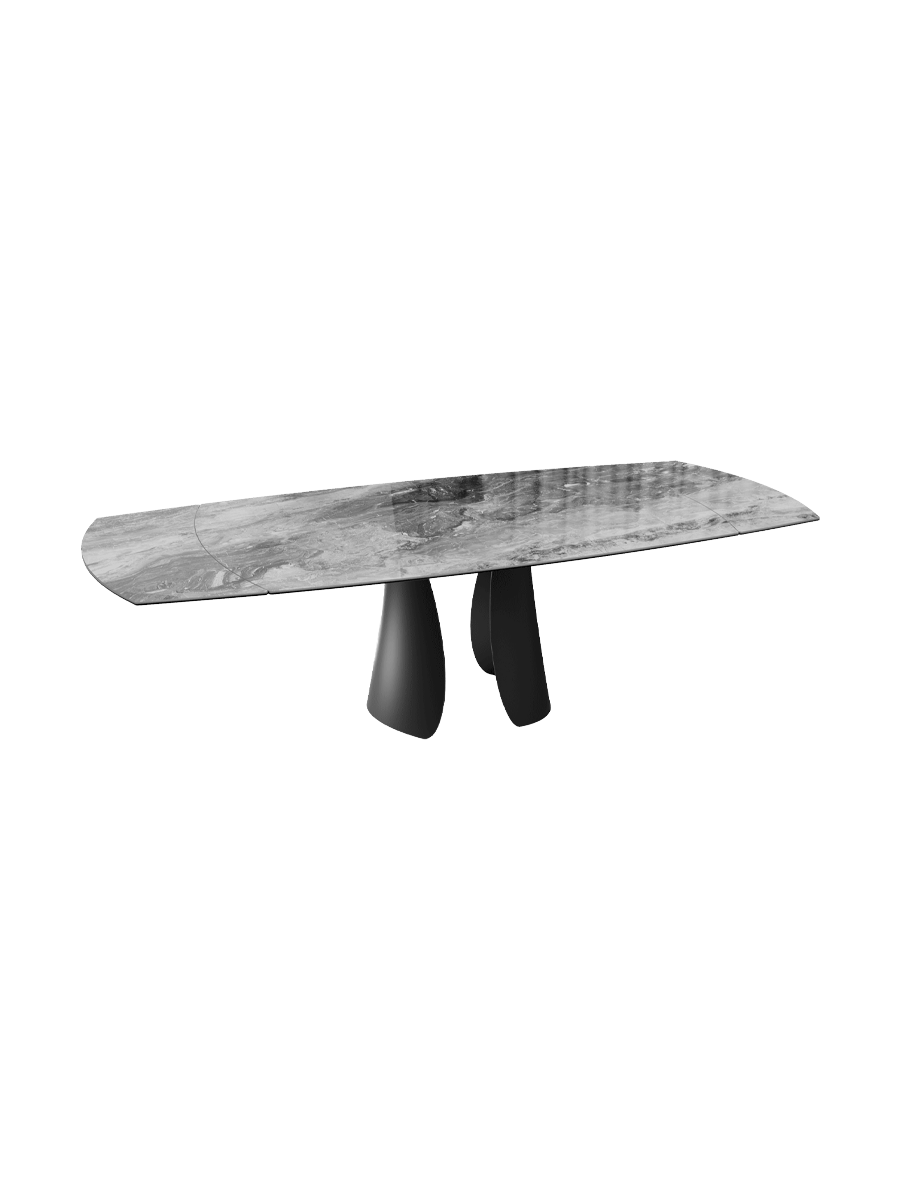 
Extendable Designer Dining Table "Brisbane" in Ceramic, Available in Various Sizes - Eramosa Gloss / 150-230 x 110 cm