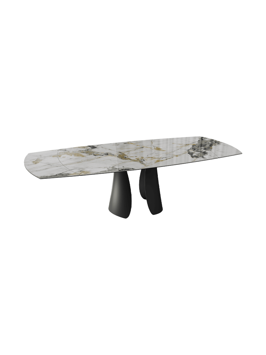 
Extendable Designer Dining Table "Brisbane" in Ceramic, Available in Various Sizes - Eramosa Gloss / 150-230 x 110 cm