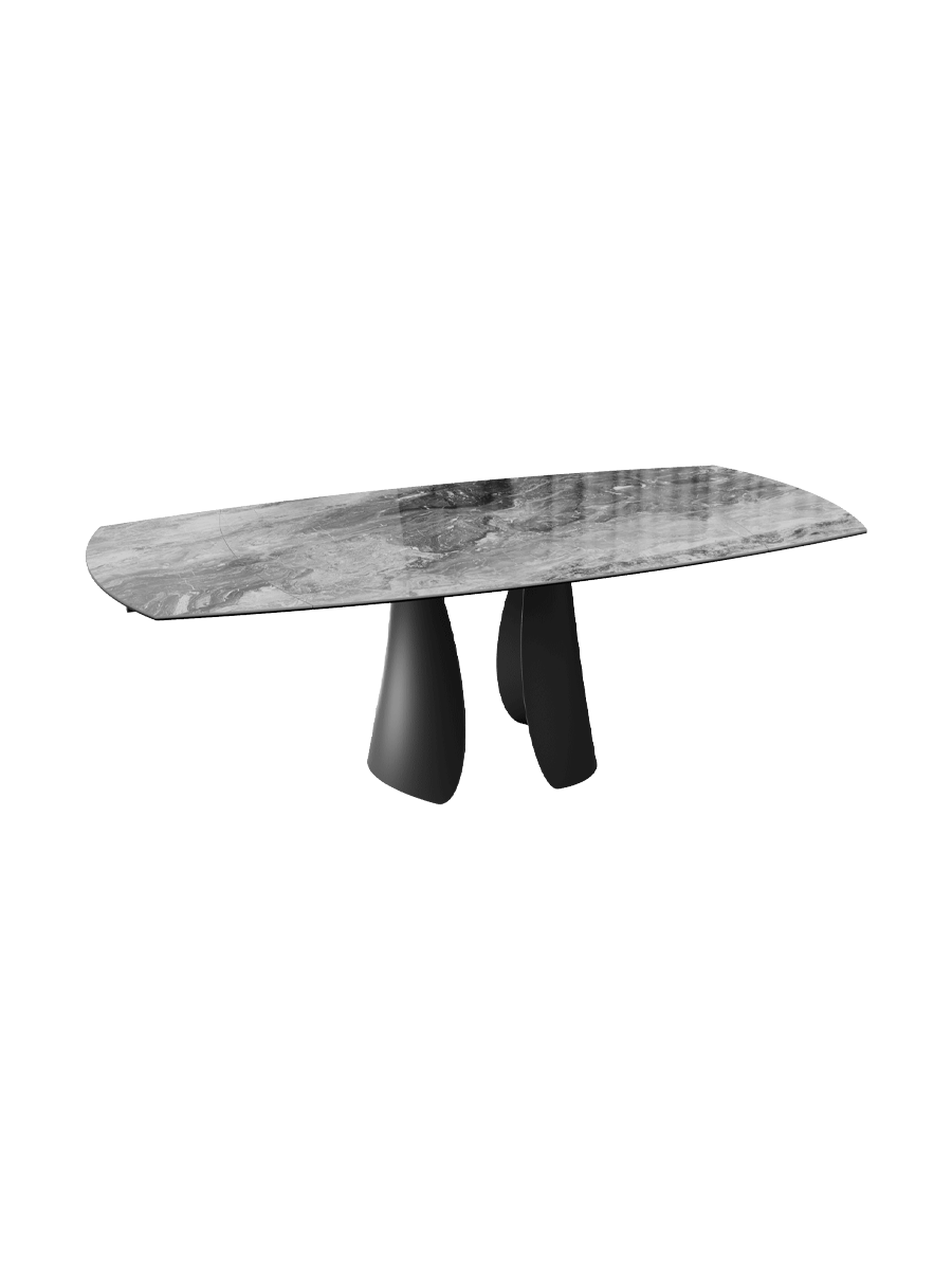 
Extendable Designer Dining Table "Brisbane" in Ceramic, Available in Various Sizes - Eramosa Gloss / 150-230 x 110 cm