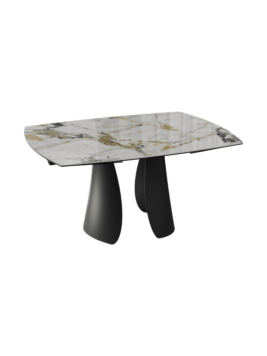 
Ausziehbarer Designer Esstisch „Brisbane“ aus Keramik, in verschiedenen Grössen - Doro glänzend / 150-230 x 110 cm