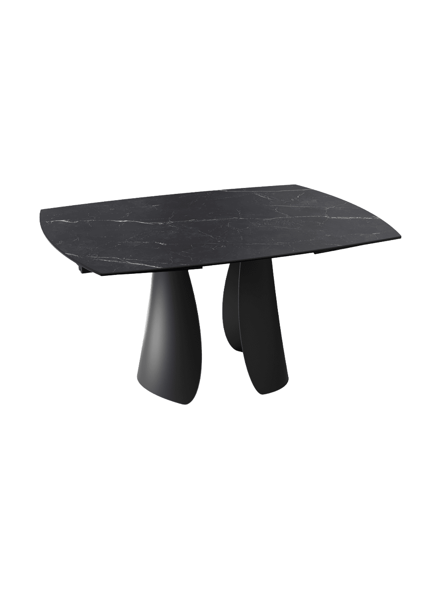 
Ausziehbarer Designer Esstisch „Brisbane“ aus Keramik, in verschiedenen Grössen - Marquina matt / 150-230 x 110 cm