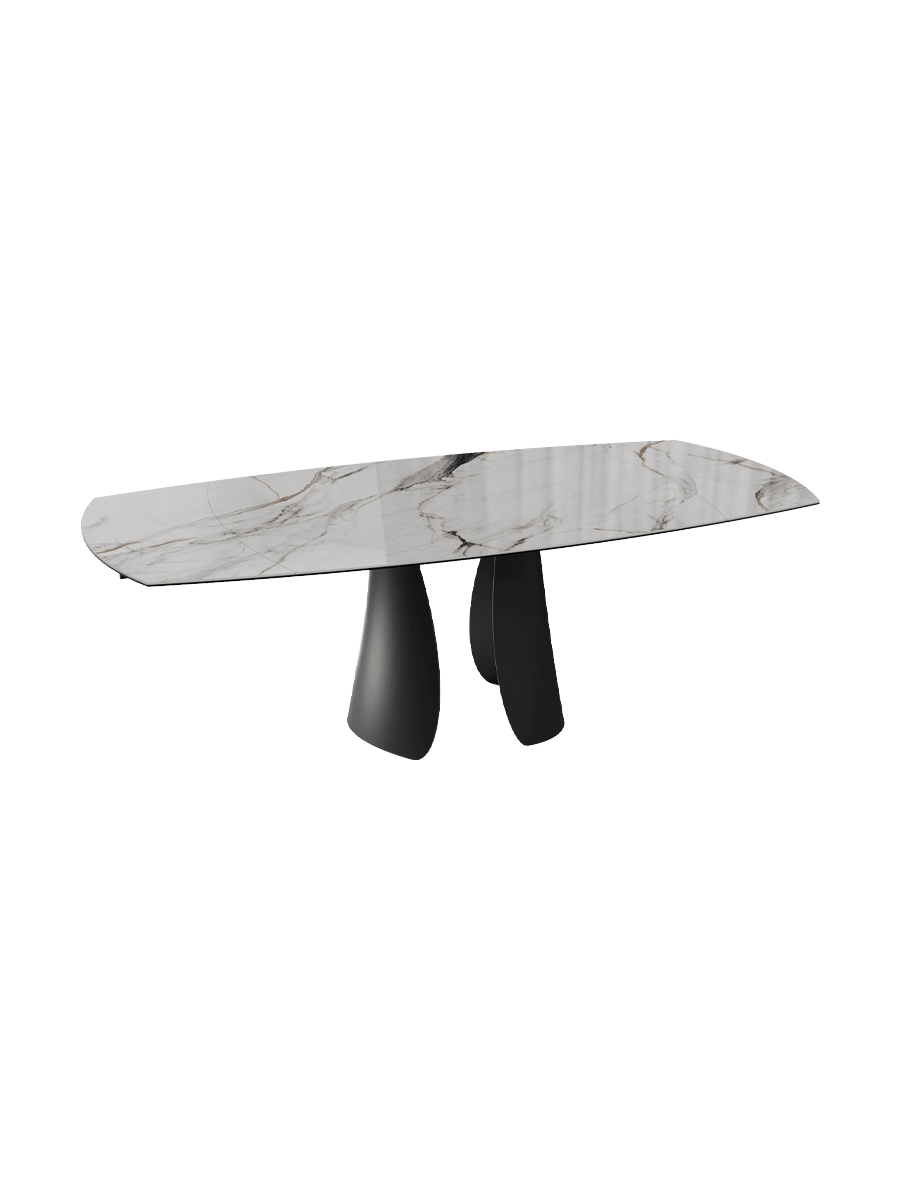 
Extendable Designer Dining Table "Brisbane" in Ceramic, Available in Various Sizes - Eramosa Gloss / 150-230 x 110 cm