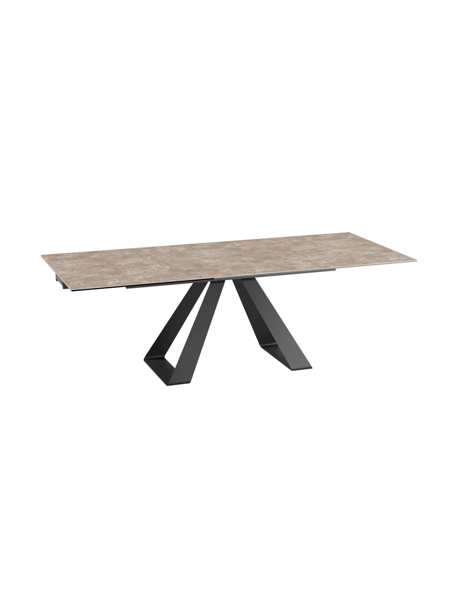 
Extendable Designer Dining Table "Ascension" in Ceramic, Available in Various Sizes - Cement Grey / 150-230 x 100 cm