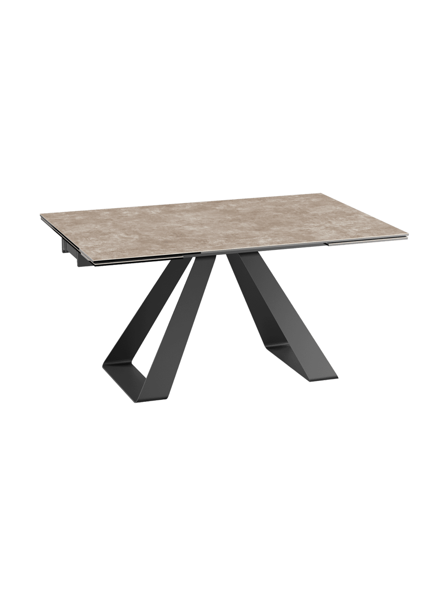 
Extendable Designer Dining Table "Ascension" in Ceramic, Available in Various Sizes - Cement Grey / 150-230 x 100 cm