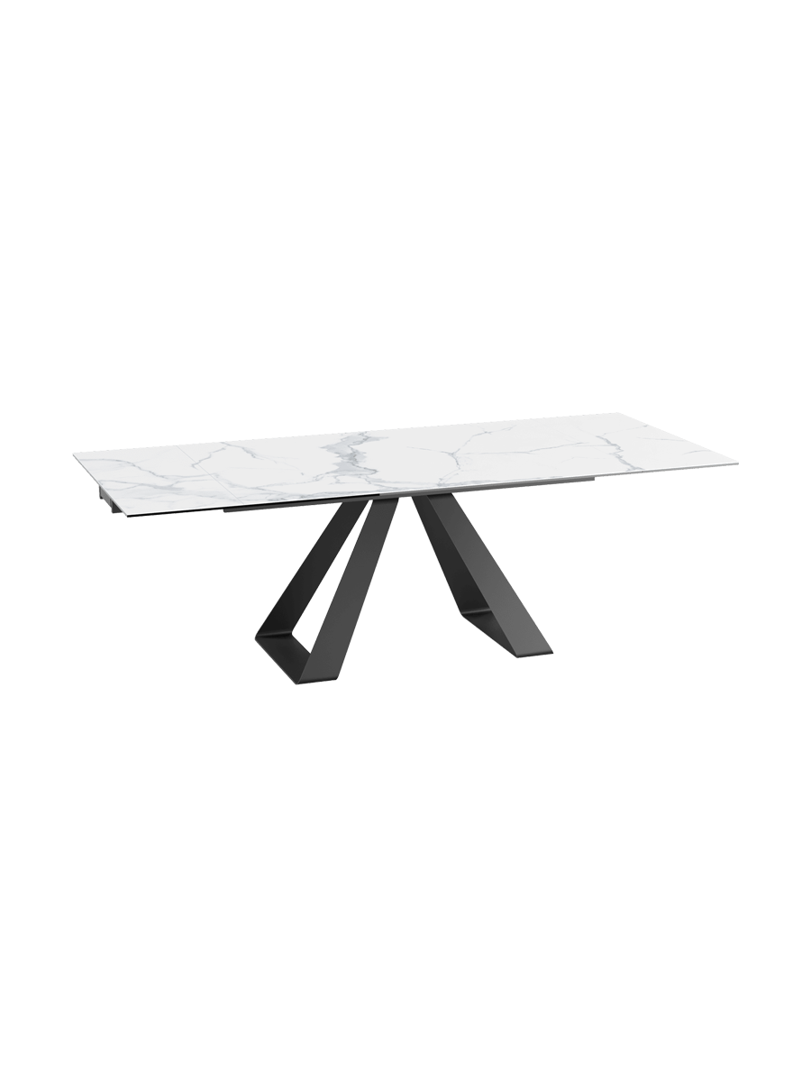 
Extendable Designer Dining Table "Ascension" in Ceramic, Available in Various Sizes - Cement Grey / 150-230 x 100 cm