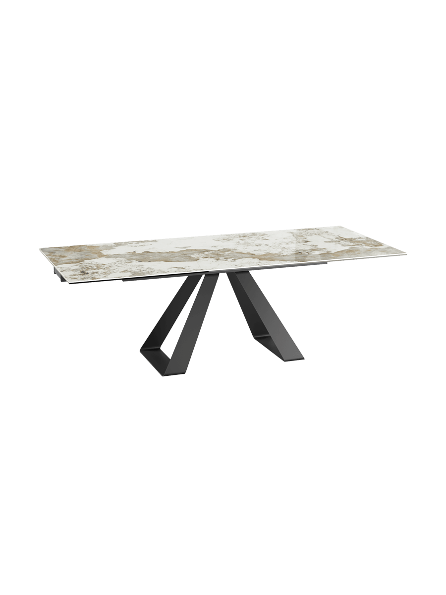 
Extendable Designer Dining Table "Ascension" in Ceramic, Available in Various Sizes - Cement Grey / 150-230 x 100 cm