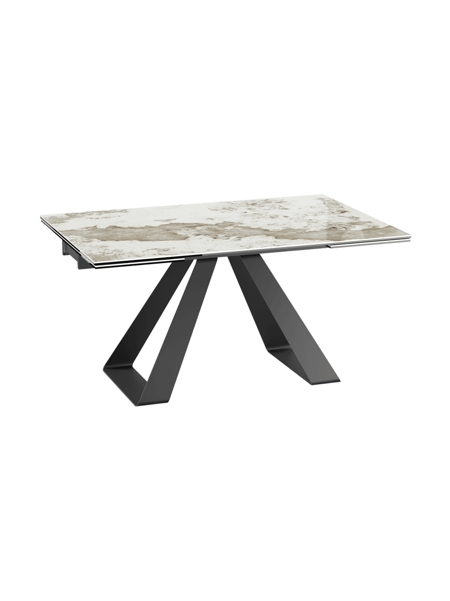 
Ausziehbarer Designer Esstisch „Ascension“ aus Keramik, in verschiedenen Grössen - Calcatta glänzend / 150-230 x 100 cm