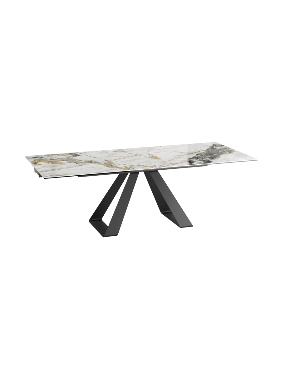 
Extendable Designer Dining Table "Ascension" in Ceramic, Available in Various Sizes - Cement Grey / 150-230 x 100 cm