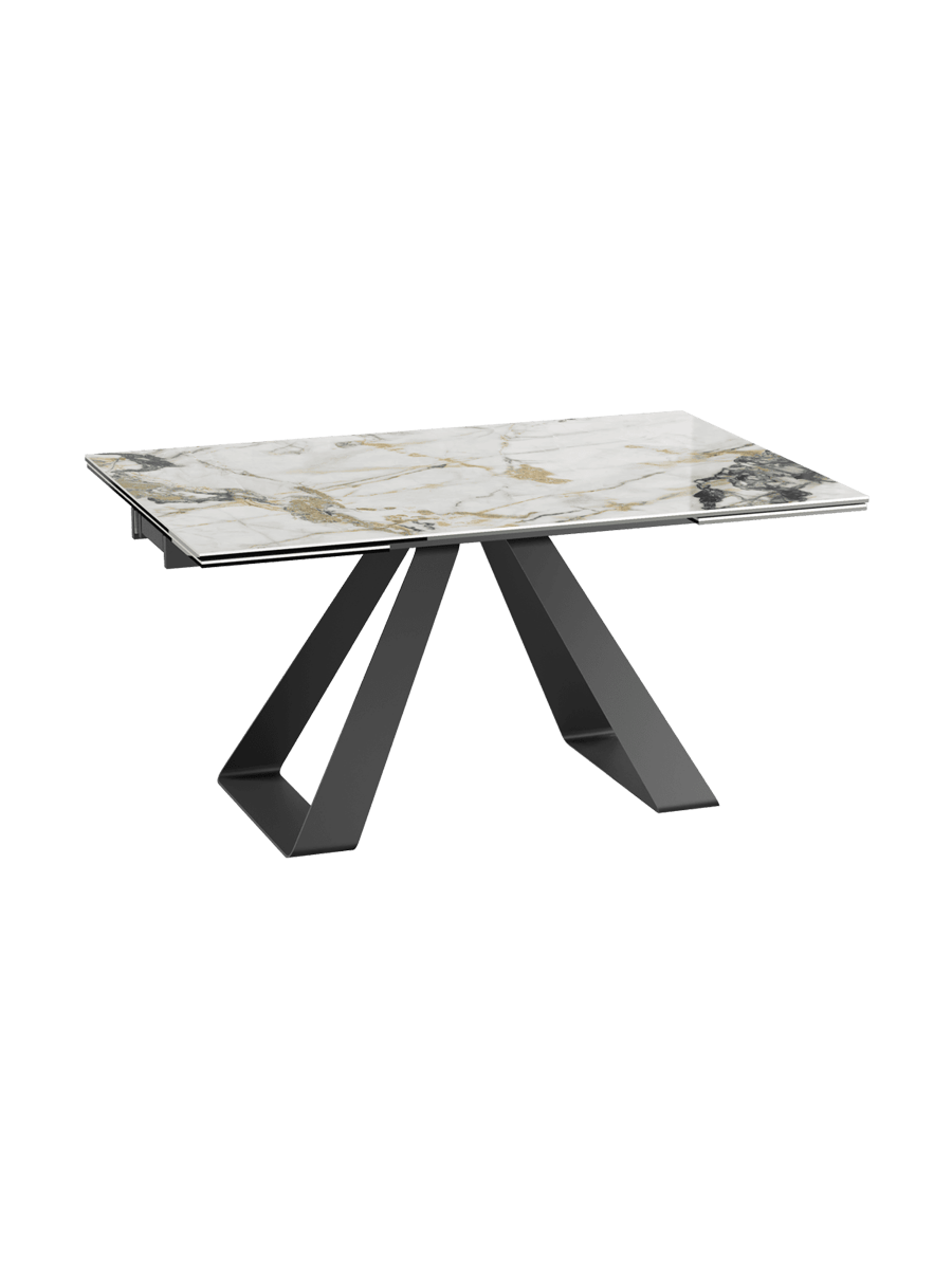 
Ausziehbarer Designer Esstisch „Ascension“ aus Keramik, in verschiedenen Grössen - Doro glänzend / 150-230 x 100 cm