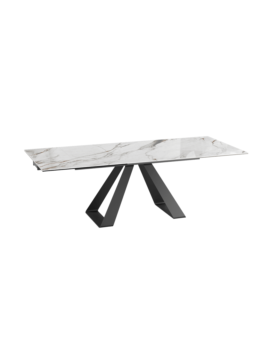 
Extendable Designer Dining Table "Ascension" in Ceramic, Available in Various Sizes - Cement Grey / 150-230 x 100 cm