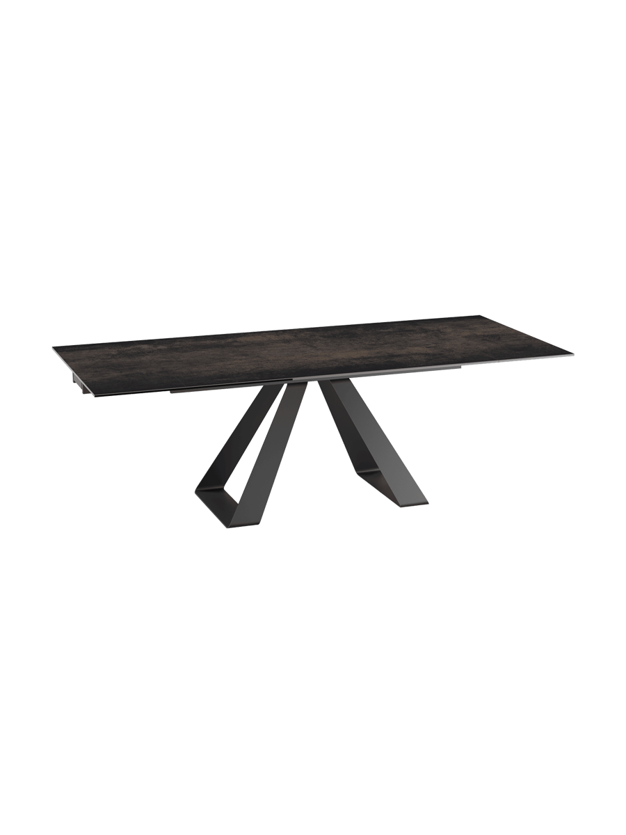 
Extendable Designer Dining Table "Ascension" in Ceramic, Available in Various Sizes - Cement Grey / 150-230 x 100 cm
