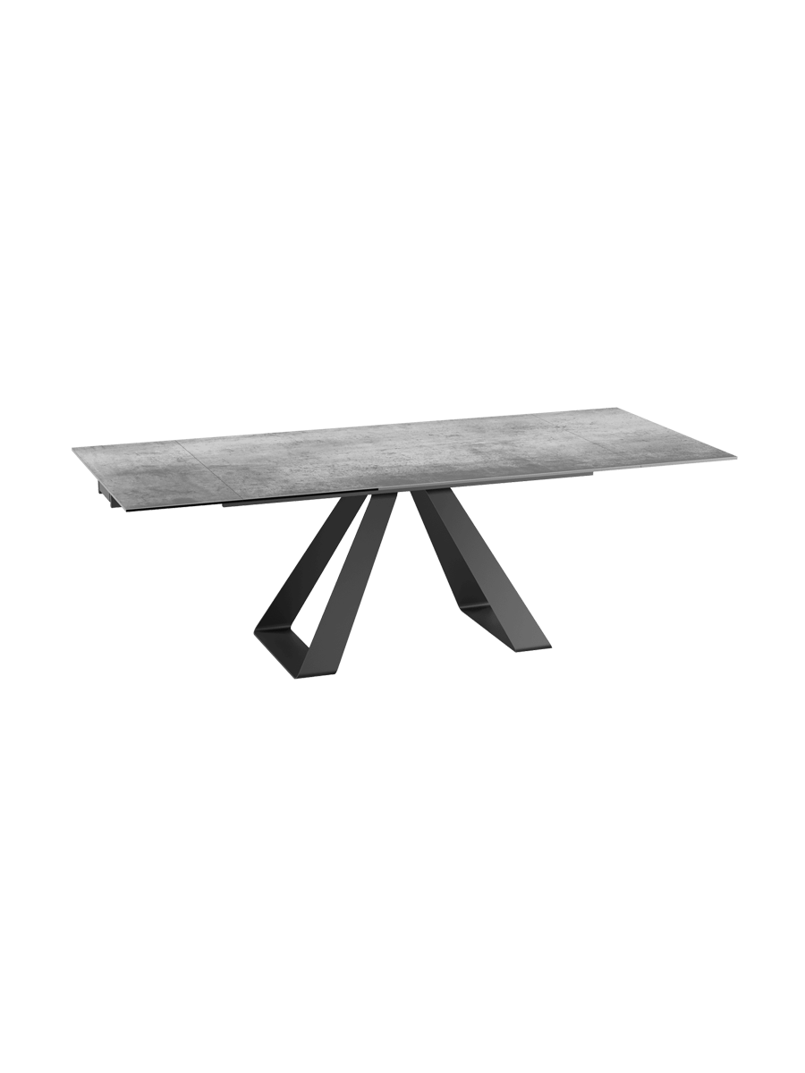 
Extendable Designer Dining Table "Ascension" in Ceramic, Available in Various Sizes - Cement Grey / 150-230 x 100 cm
