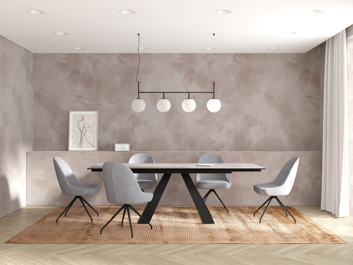 
Ausziehbarer Designer Esstisch „Ascension“ aus Keramik, in verschiedenen Grössen - Silver / 150-230 x 100 cm