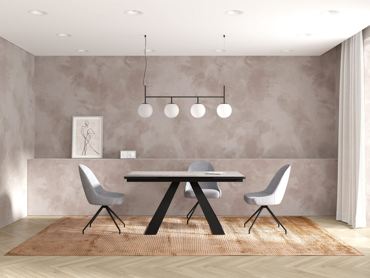 
Ausziehbarer Designer Esstisch „Ascension“ aus Keramik, in verschiedenen Grössen - Silver / 150-230 x 100 cm