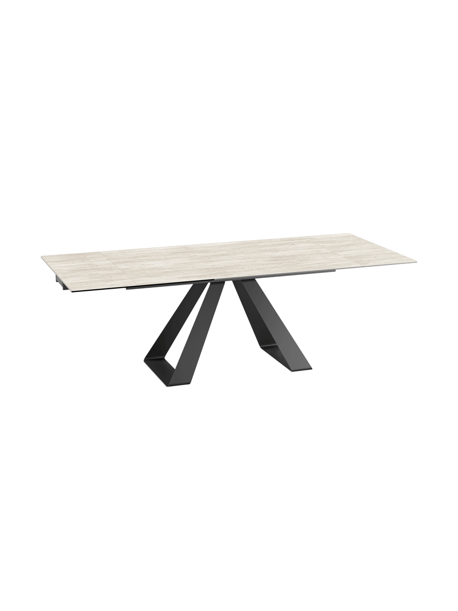 
Extendable Designer Dining Table "Ascension" in Ceramic, Available in Various Sizes - Cement Grey / 150-230 x 100 cm